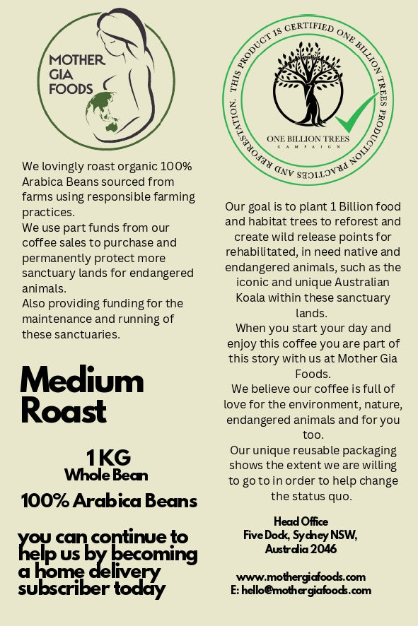 Medium Roast - Whole Bean Coffee 1KG